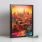 Póster Ciudad Futurista Technicolor Ultrafuturista