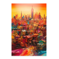 Póster Ciudad Futurista Technicolor Ultrafuturista