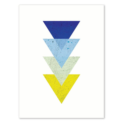 Poster con dibújo de geometría colorida. Lámina Azul eléctrico, ilustrada con con formas y figuras llenas de color.-Artwork-Nacnic-A4-Sin marco-Nacnic Estudio SL
