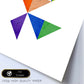 Poster con dibújo de geometría colorida. Lámina Corazón 3, ilustrada con con formas y figuras llenas de color.-Artwork-Nacnic-Nacnic Estudio SL