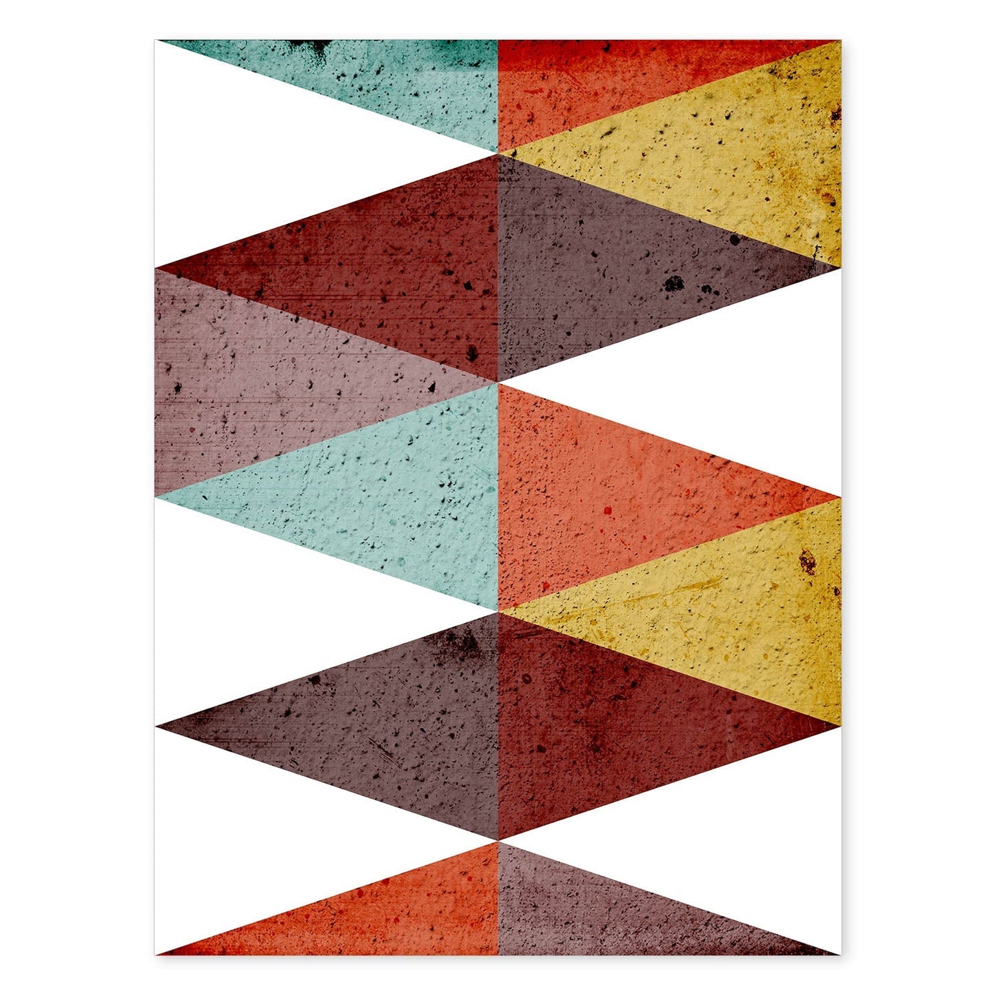 Poster con dibújo de geometría colorida. Lámina Formas otoño 3, ilustrada con con formas y figuras llenas de color.-Artwork-Nacnic-A4-Sin marco-Nacnic Estudio SL