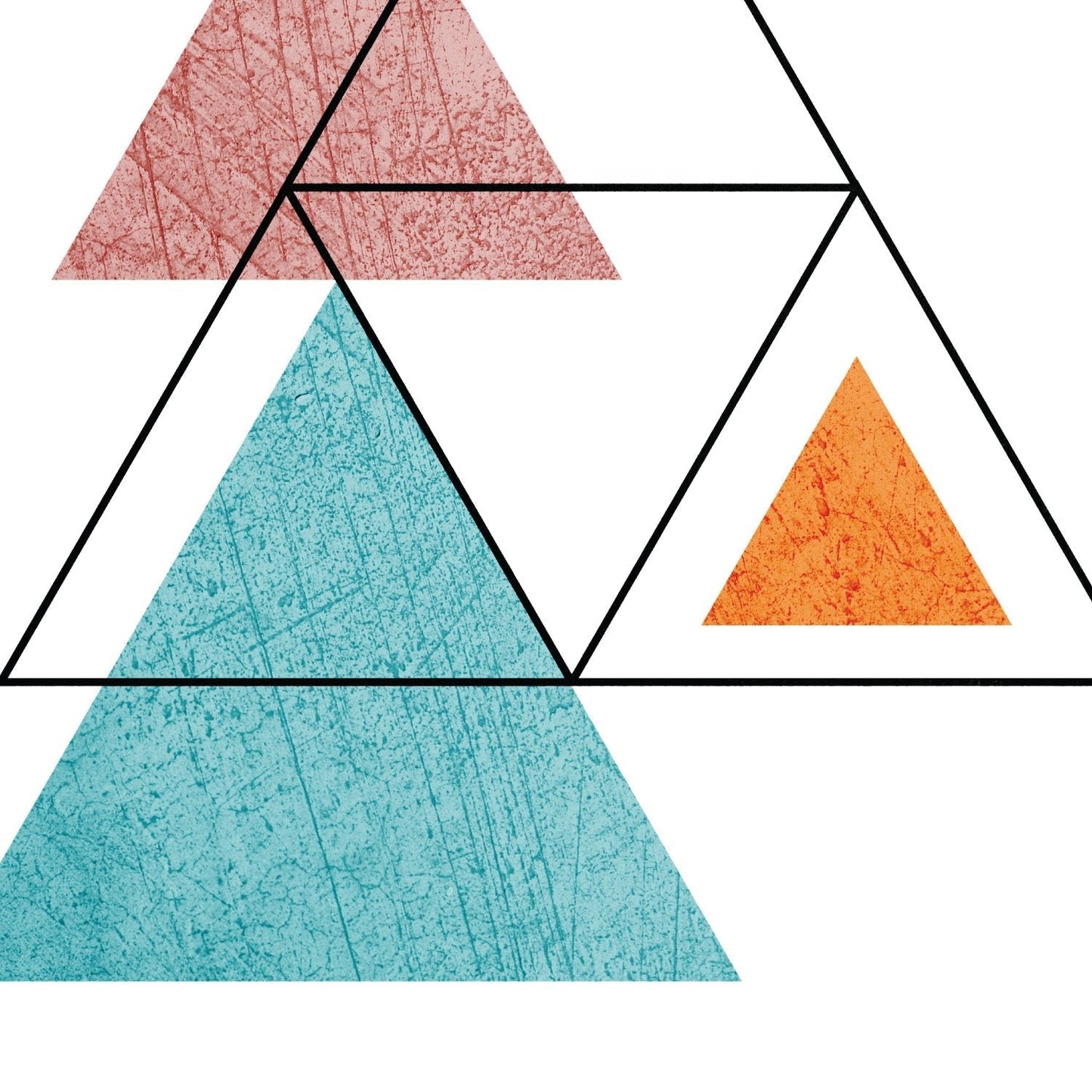 Poster con dibújo de geometría colorida. Lámina , ilustrada con con formas y figuras llenas de color. (A4, Dirección)-Artwork-Nacnic-Nacnic Estudio SL