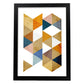 Poster con dibújo de geometría colorida. Lámina Otoño geometrico 2, ilustrada con con formas y figuras llenas de color.-Artwork-Nacnic-A3-Marco Negro-Nacnic Estudio SL