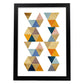 Poster con dibújo de geometría colorida. Lámina Otoño geometrico, ilustrada con con formas y figuras llenas de color.-Artwork-Nacnic-A3-Marco Negro-Nacnic Estudio SL