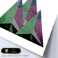 Poster con dibújo de montañas geométricas. Lámina Montañas y sol naciente, ilustrada con con formas y figuras llenas de color.-Artwork-Nacnic-Nacnic Estudio SL