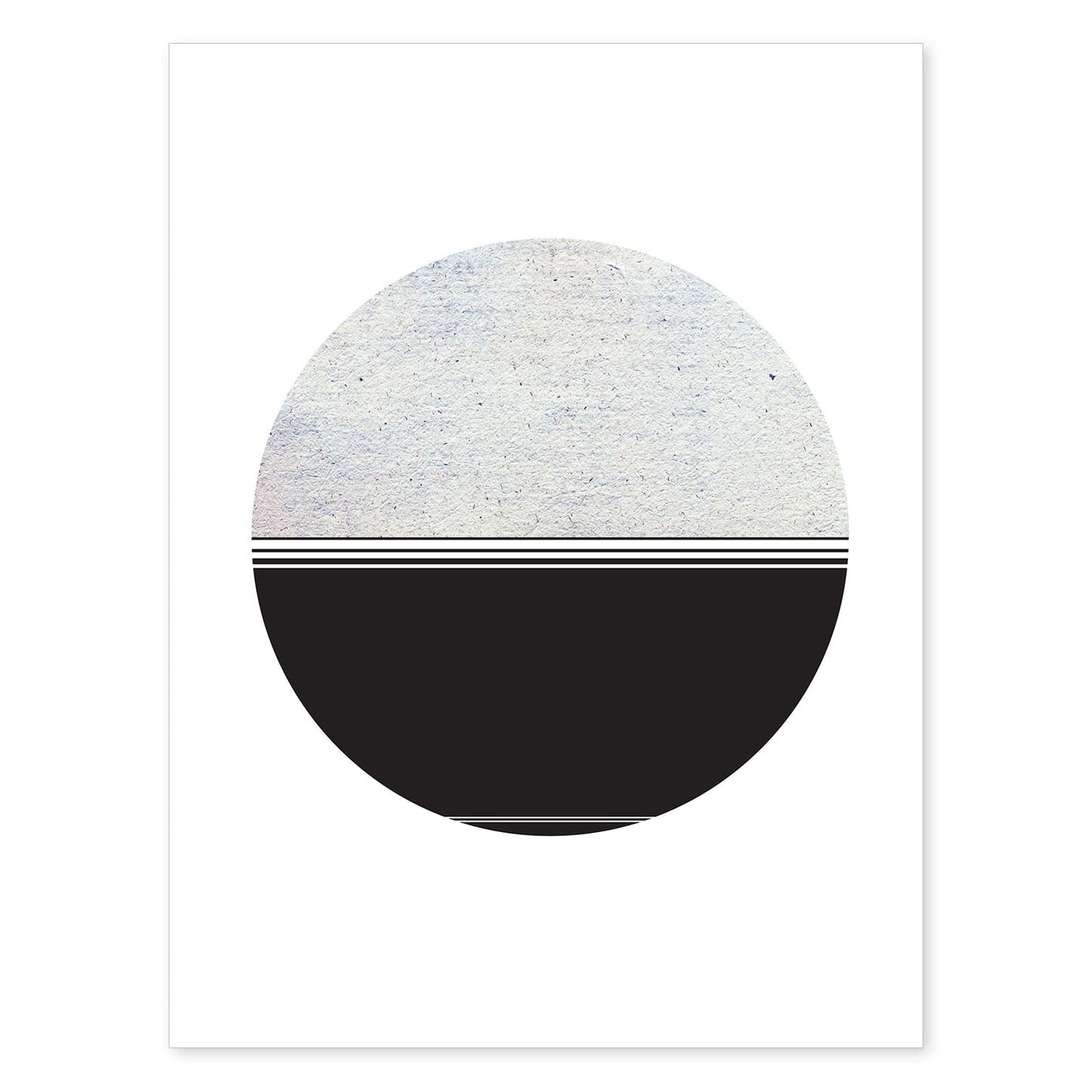 Poster con dibújo nórdico de círculos. Lámina Luna, ilustrada con con círculos y formas-Artwork-Nacnic-A4-Sin marco-Nacnic Estudio SL
