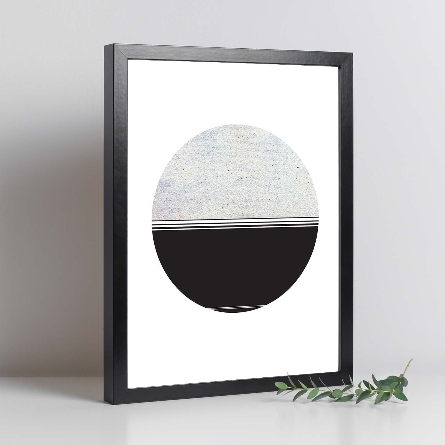 Poster con dibújo nórdico de círculos. Lámina Luna, ilustrada con con círculos y formas-Artwork-Nacnic-Nacnic Estudio SL