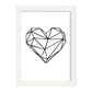 Poster con dibújo nórdico de líneas. Lámina Corazón, ilustrada con con líneas y formas-Artwork-Nacnic-A4-Marco Blanco-Nacnic Estudio SL