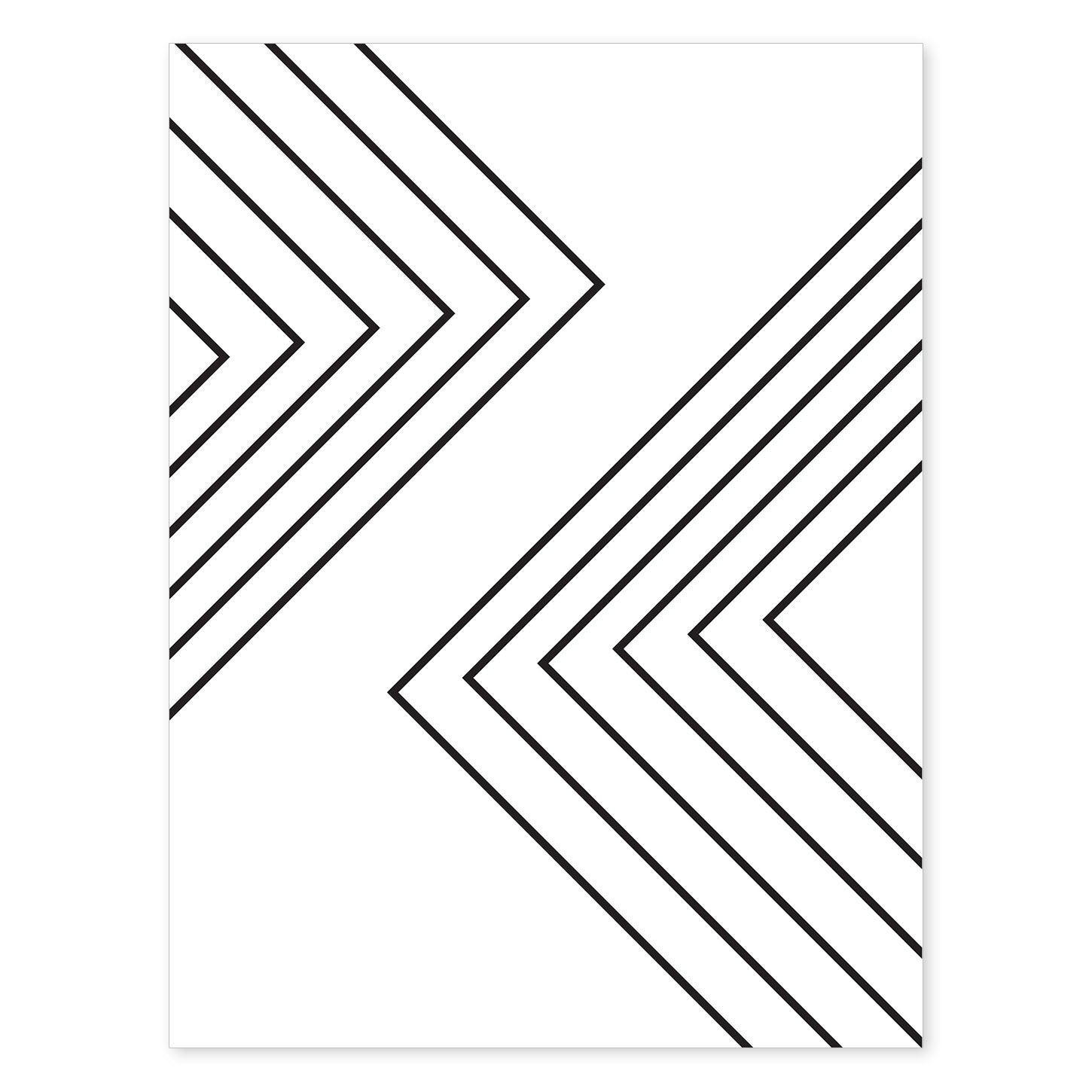Poster con dibújo nórdico de líneas. Lámina Geo, ilustrada con con líneas y formas-Artwork-Nacnic-A4-Sin marco-Nacnic Estudio SL