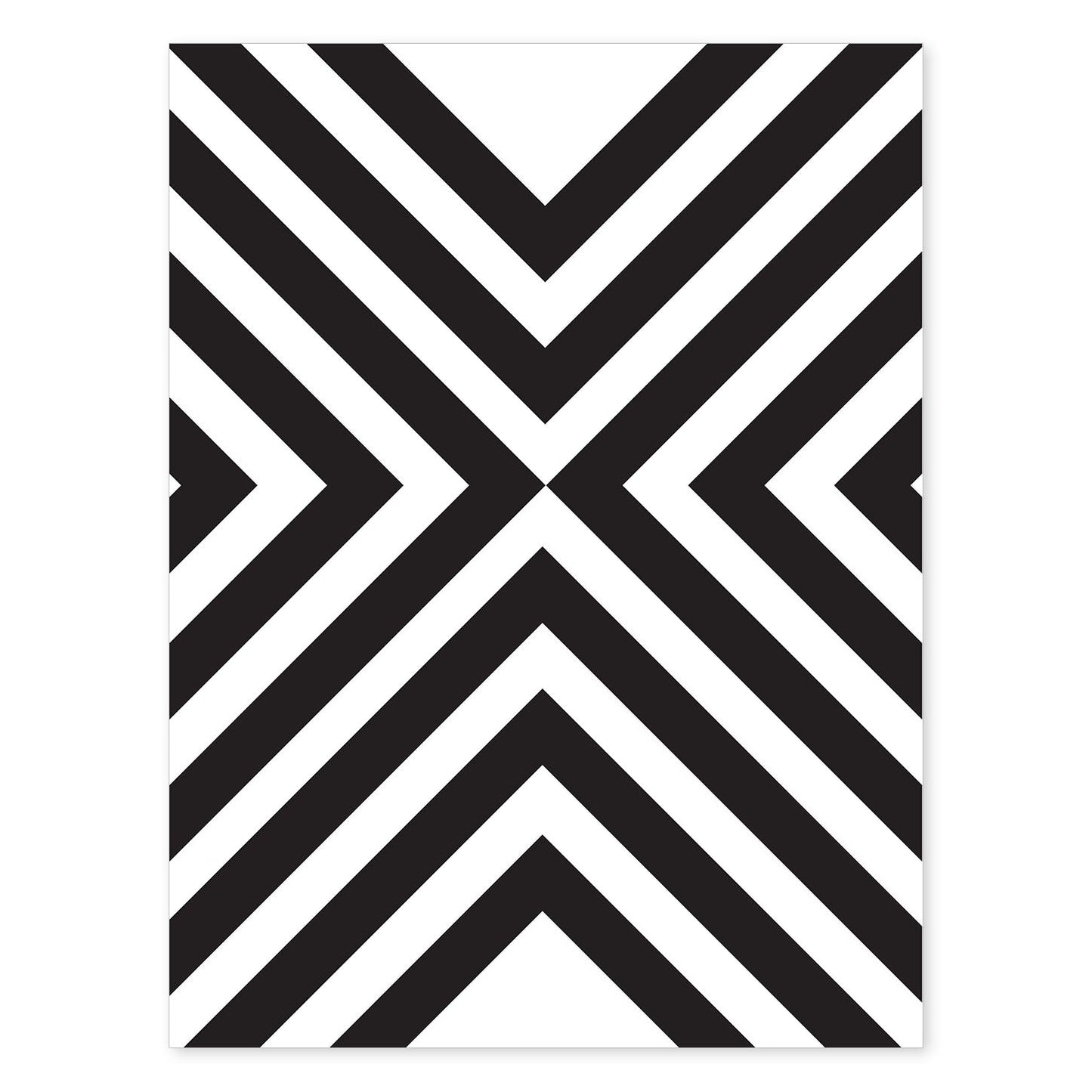 Poster con dibújo nórdico de líneas. Lámina X, ilustrada con con líneas y formas-Artwork-Nacnic-A4-Sin marco-Nacnic Estudio SL