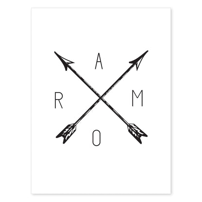Poster con dibujos de flechas. Lámina con diseño nórdico e ilustraciones minimalistas de flechas. Diseño escandinavo para interiores.-Artwork-Nacnic-A4-Sin marco-Nacnic Estudio SL