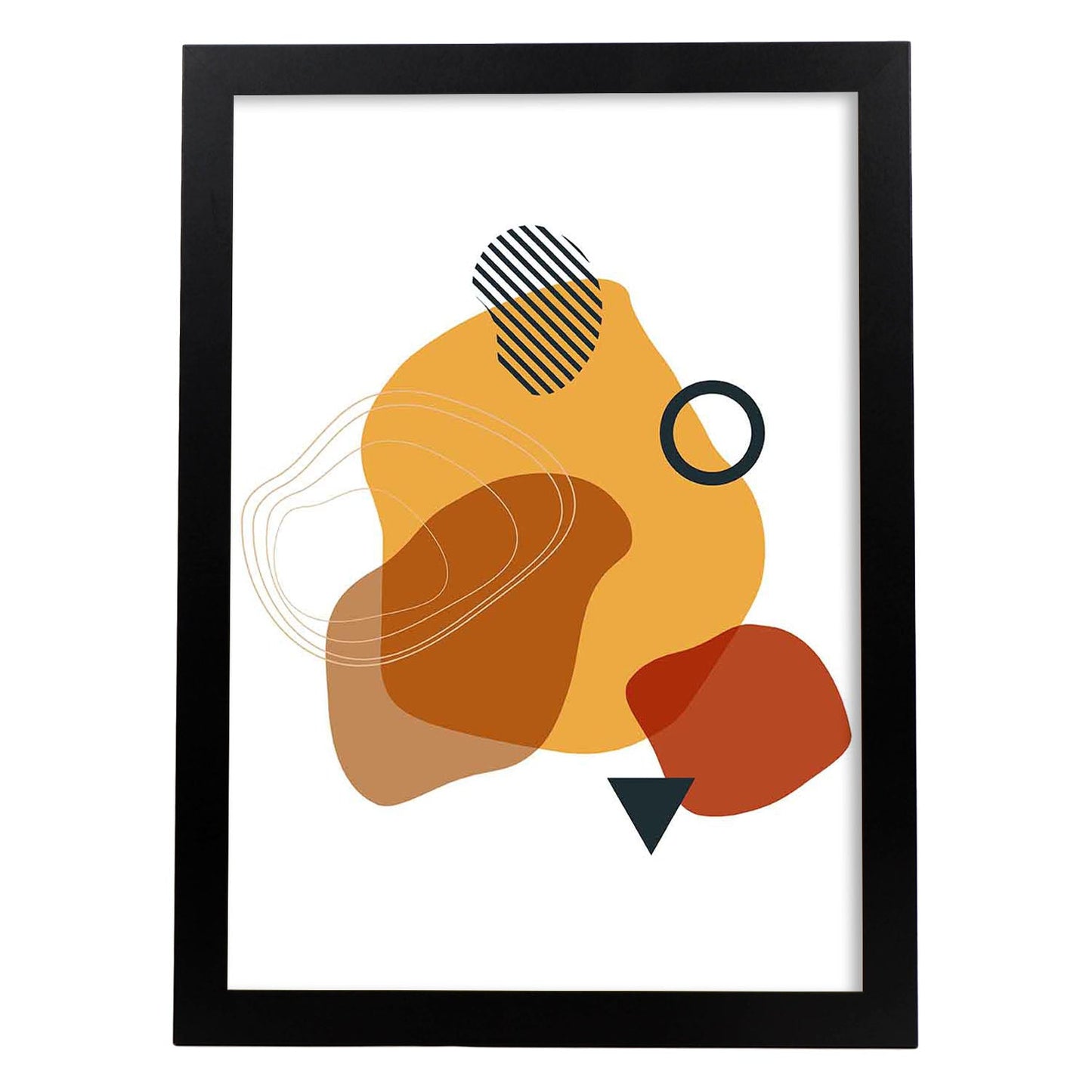Poster con diseño de collage abstracto. Lámina colorida con formas y figuras. Abstracto 3.-Artwork-Nacnic-A3-Marco Negro-Nacnic Estudio SL
