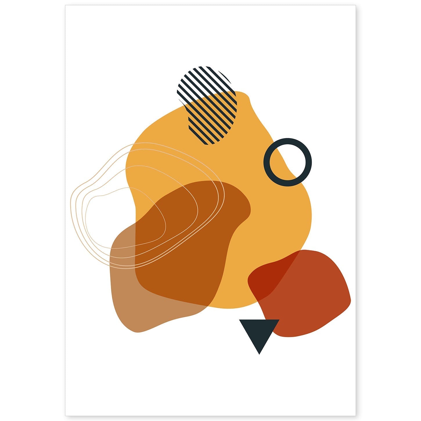Poster con diseño de collage abstracto. Lámina colorida con formas y figuras. Abstracto 3.-Artwork-Nacnic-A4-Sin marco-Nacnic Estudio SL
