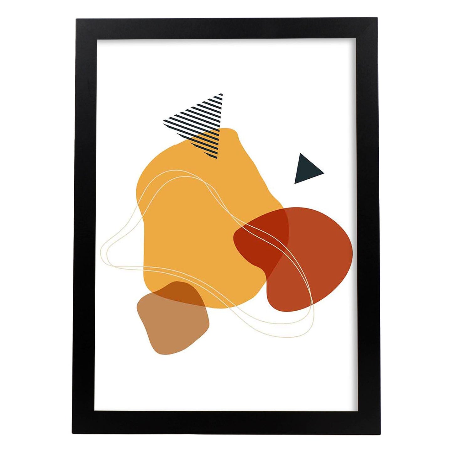 Poster con diseño de collage abstracto. Lámina colorida con formas y figuras. Abstracto 4.-Artwork-Nacnic-A3-Marco Negro-Nacnic Estudio SL