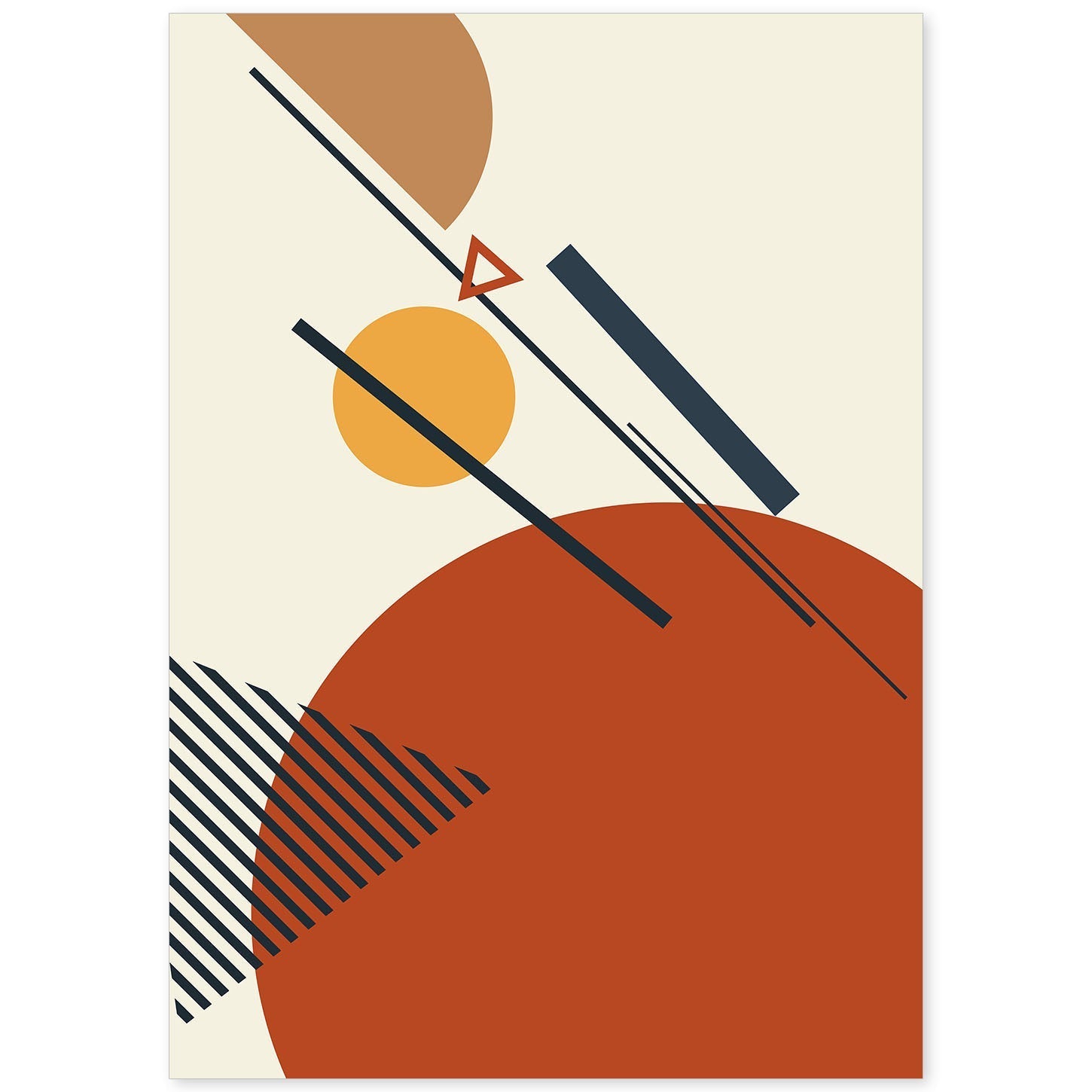 Poster con diseño de constructivismo abstracto. Lámina colorida con formas y figuras. Constructivismo 3.-Artwork-Nacnic-A4-Sin marco-Nacnic Estudio SL