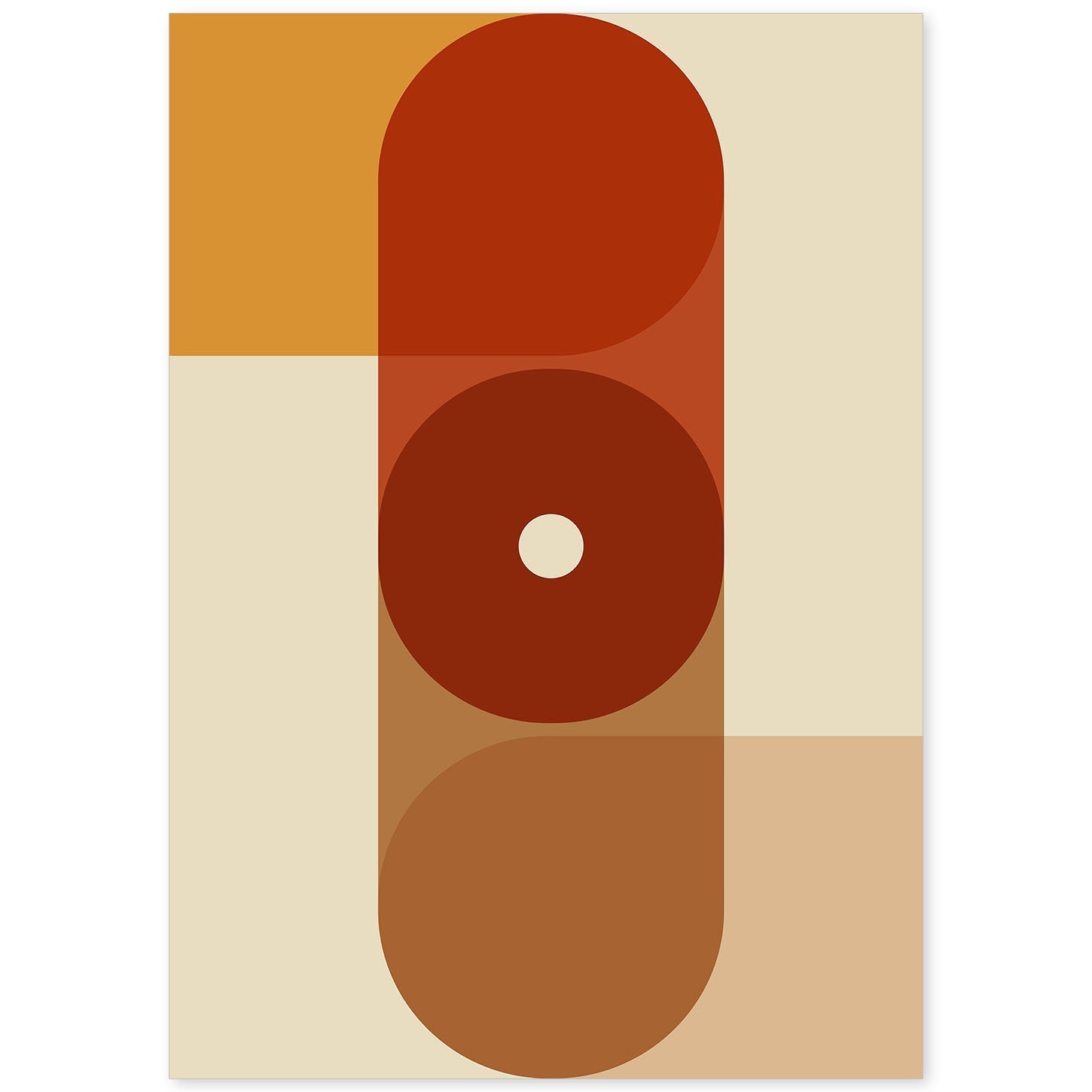 Poster con diseño de constructivismo abstracto. Lámina colorida con formas y figuras. Constructivismo 5.-Artwork-Nacnic-A4-Sin marco-Nacnic Estudio SL