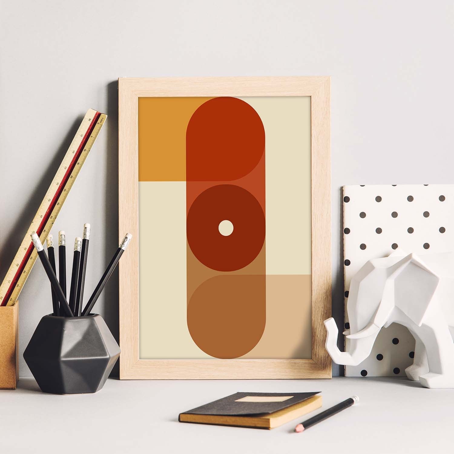 Poster con diseño de constructivismo abstracto. Lámina colorida con formas y figuras. Constructivismo 5.-Artwork-Nacnic-Nacnic Estudio SL