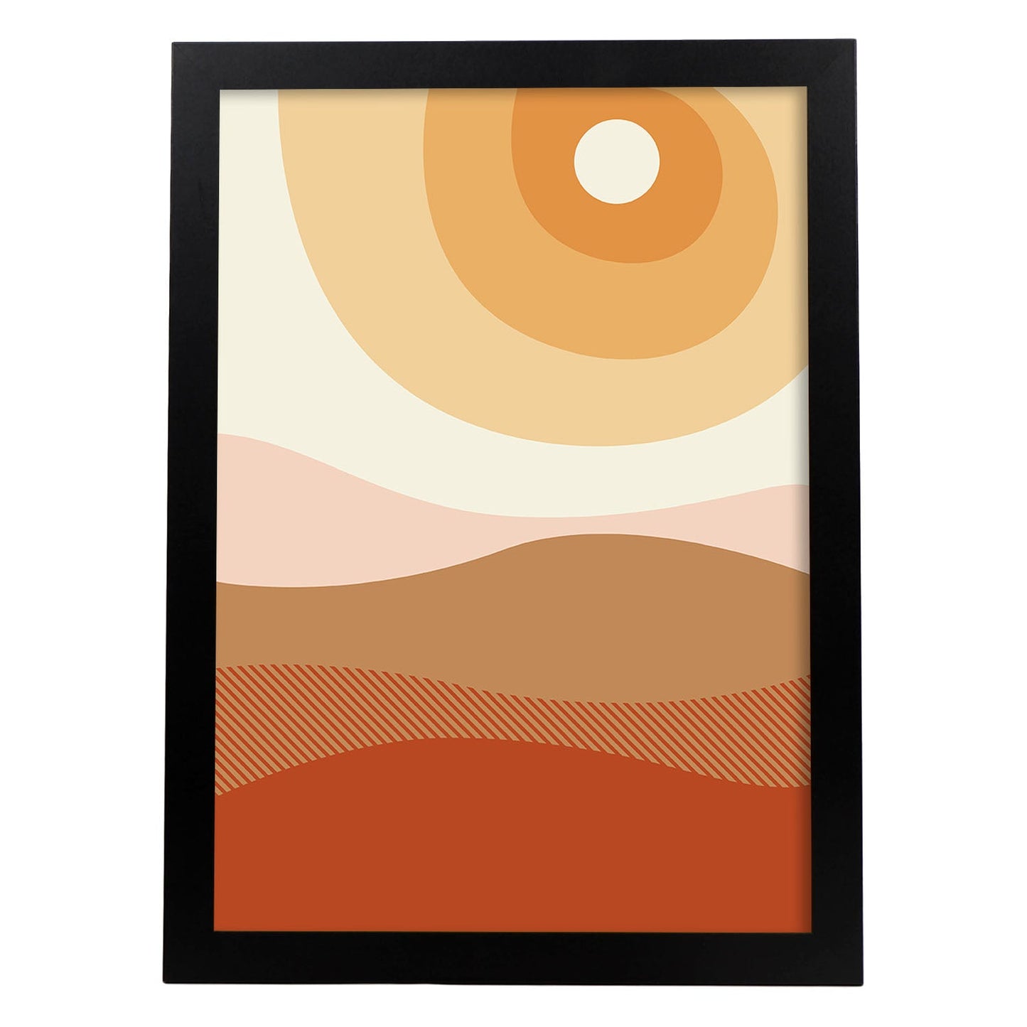 Poster con diseño de paisajes abstractos. Lámina colorida. Paisaje 1.-Artwork-Nacnic-A3-Marco Negro-Nacnic Estudio SL