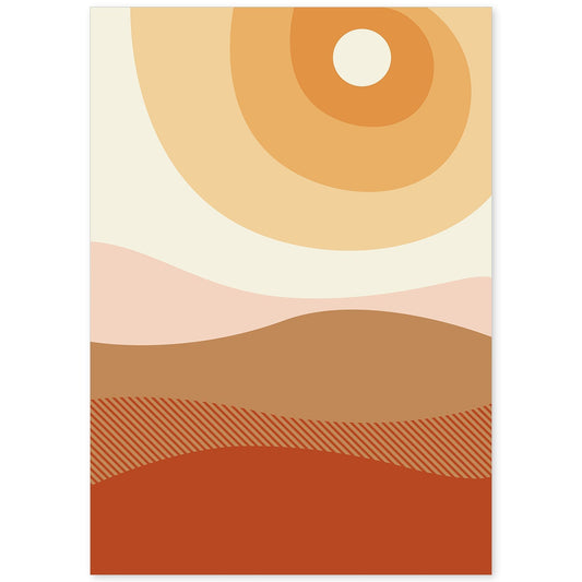 Poster con diseño de paisajes abstractos. Lámina colorida. Paisaje 1.-Artwork-Nacnic-A4-Sin marco-Nacnic Estudio SL