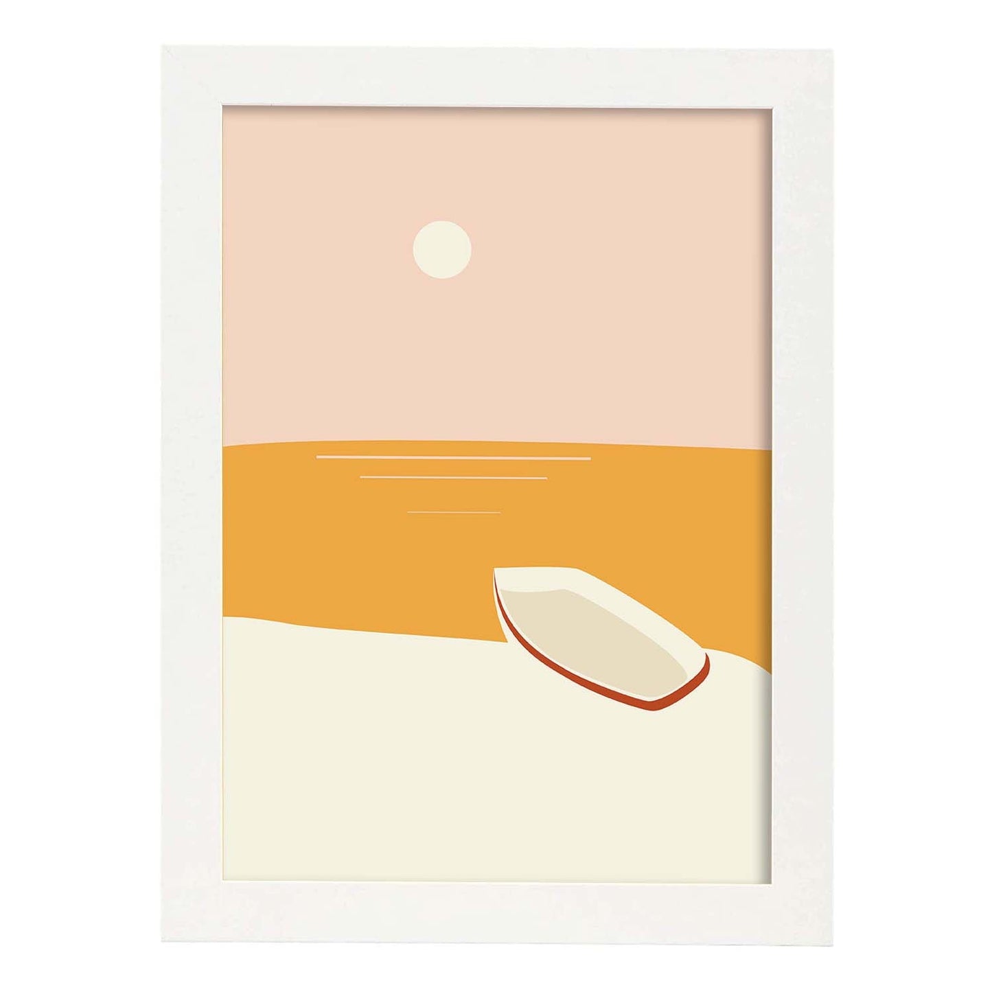 Poster con diseño de paisajes abstractos. Lámina colorida. Paisaje 3.-Artwork-Nacnic-A3-Marco Blanco-Nacnic Estudio SL