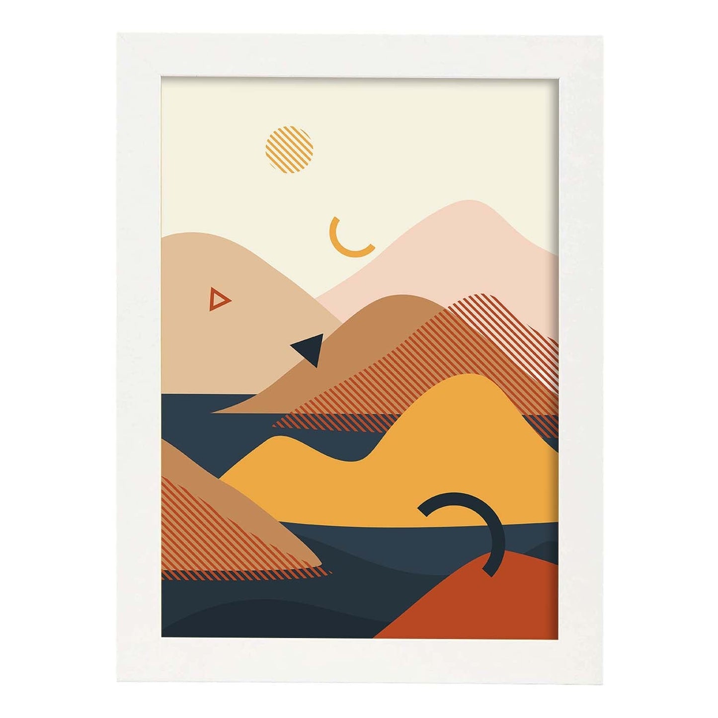 Poster con diseño de paisajes abstractos. Lámina colorida. Paisaje 4.-Artwork-Nacnic-A3-Marco Blanco-Nacnic Estudio SL