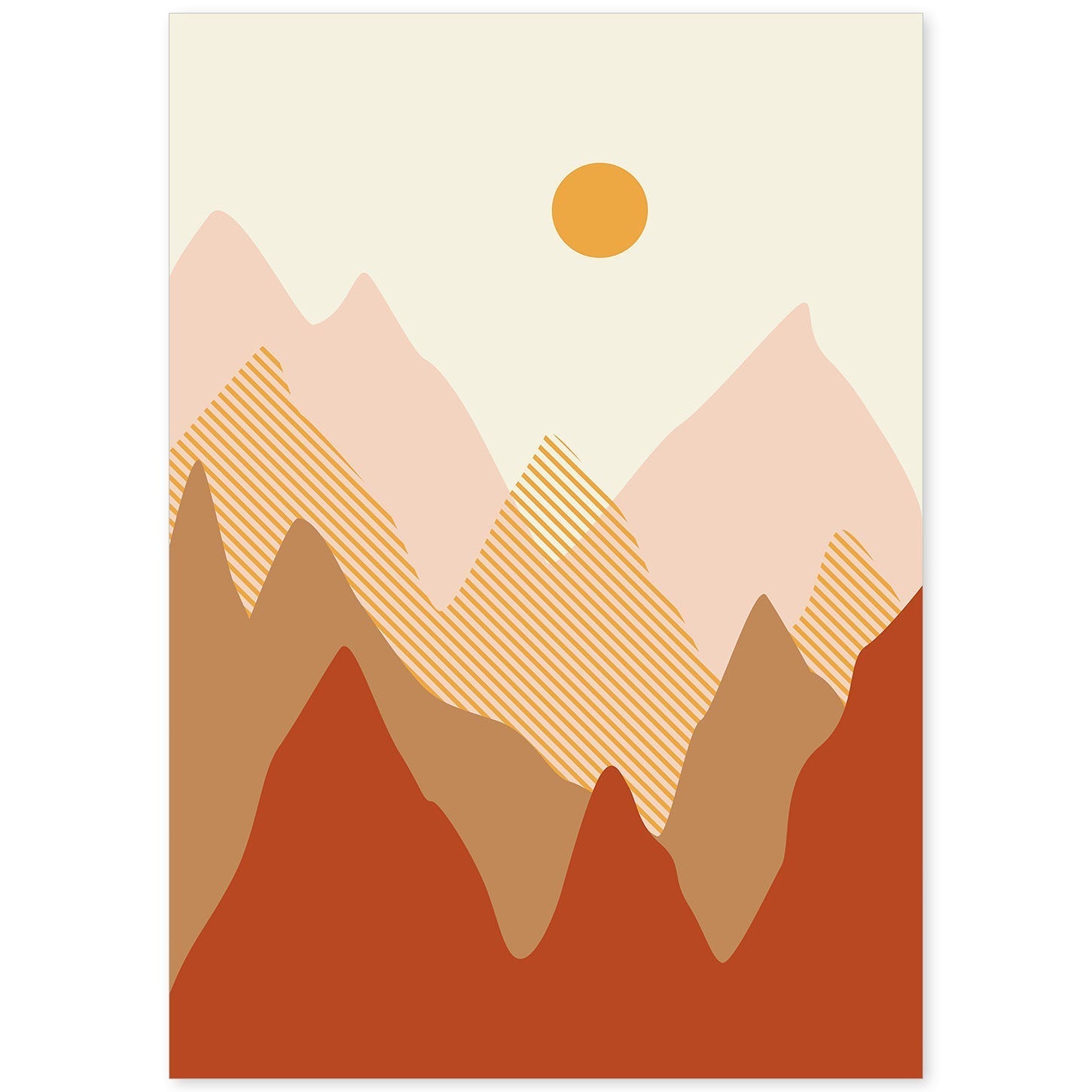 Poster con diseño de paisajes abstractos. Lámina colorida. Paisaje 6.-Artwork-Nacnic-A4-Sin marco-Nacnic Estudio SL
