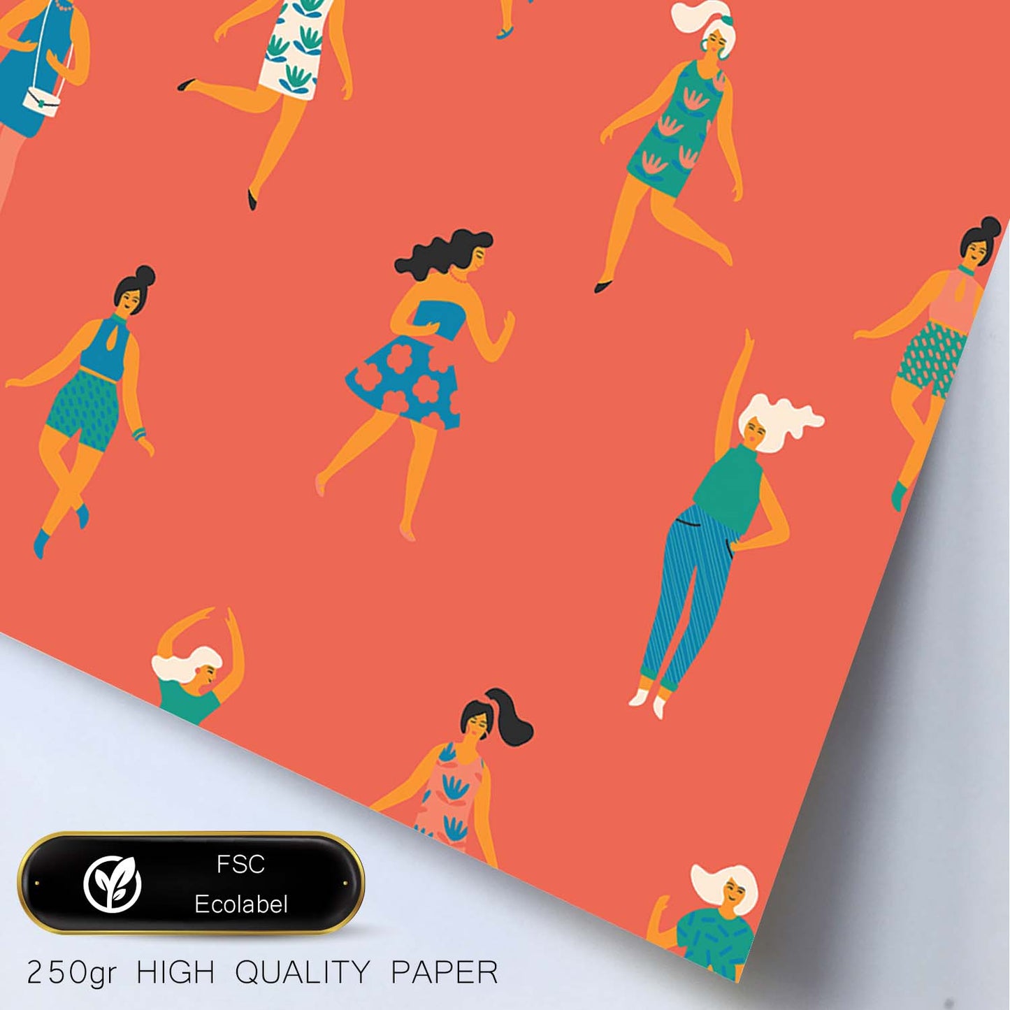 Poster con Diseño Estampado de Mujeres. Lámina Multicolor con Patrones Veraniegos para-Artwork-Nacnic-Nacnic Estudio SL