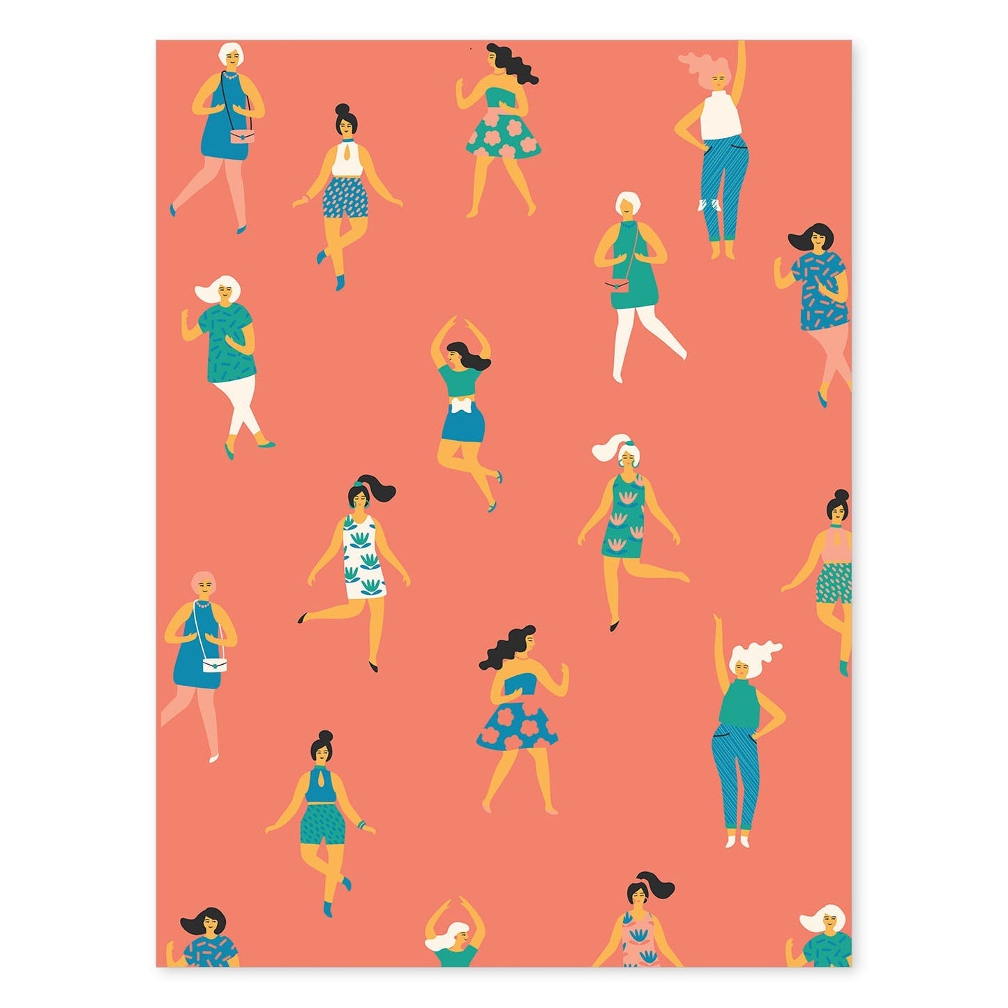 Poster con Diseño Estampado de Mujeres. Lámina Multicolor con Patrones Veraniegos para-Artwork-Nacnic-A4-Sin marco-Nacnic Estudio SL