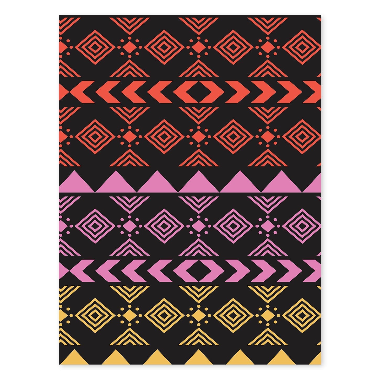 Poster con diseño estampado. Lámina Boho tribal lila, imágenes con patrones estampados.-Artwork-Nacnic-A4-Sin marco-Nacnic Estudio SL