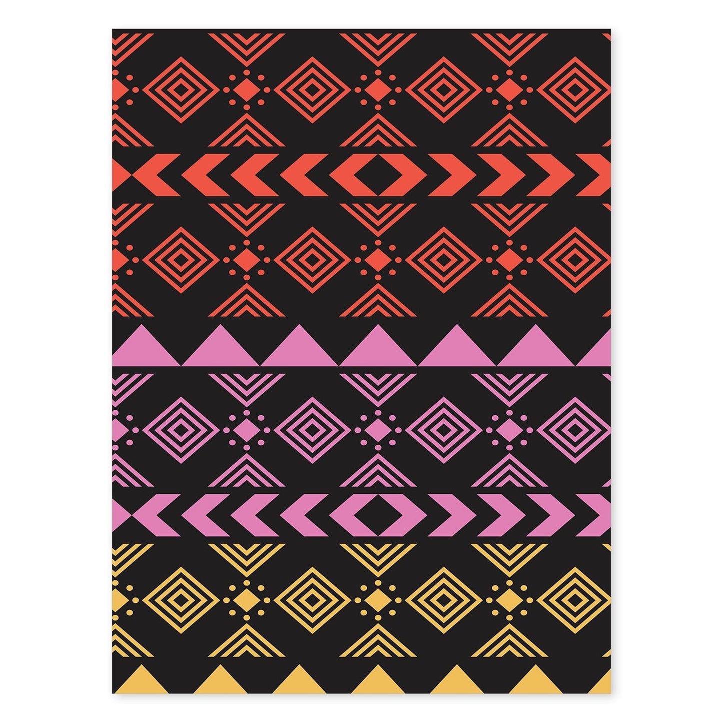 Poster con diseño estampado. Lámina Boho tribal lila, imágenes con patrones estampados.-Artwork-Nacnic-A4-Sin marco-Nacnic Estudio SL