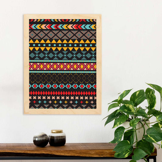 Poster con diseño estampado. Lámina Boho tribal tierras, imágenes con patrones estampados.-Artwork-Nacnic-Nacnic Estudio SL