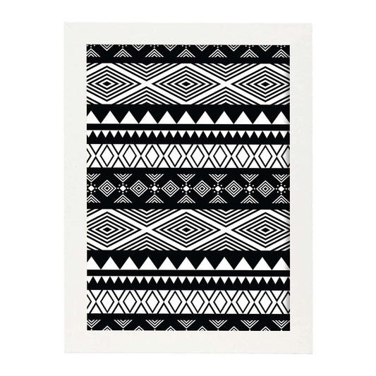 Poster con diseño estampado. Lámina Tribal 2, imágenes con patrones estampados.-Artwork-Nacnic-A4-Marco Blanco-Nacnic Estudio SL