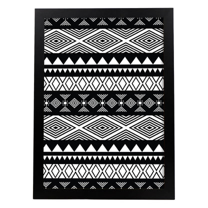Poster con diseño estampado. Lámina Tribal 2, imágenes con patrones estampados.-Artwork-Nacnic-A4-Marco Negro-Nacnic Estudio SL