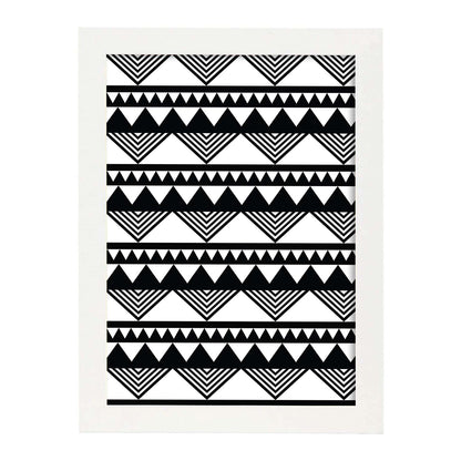 Poster con diseño estampado. Lámina Tribal 3, imágenes con patrones estampados.-Artwork-Nacnic-A4-Marco Blanco-Nacnic Estudio SL