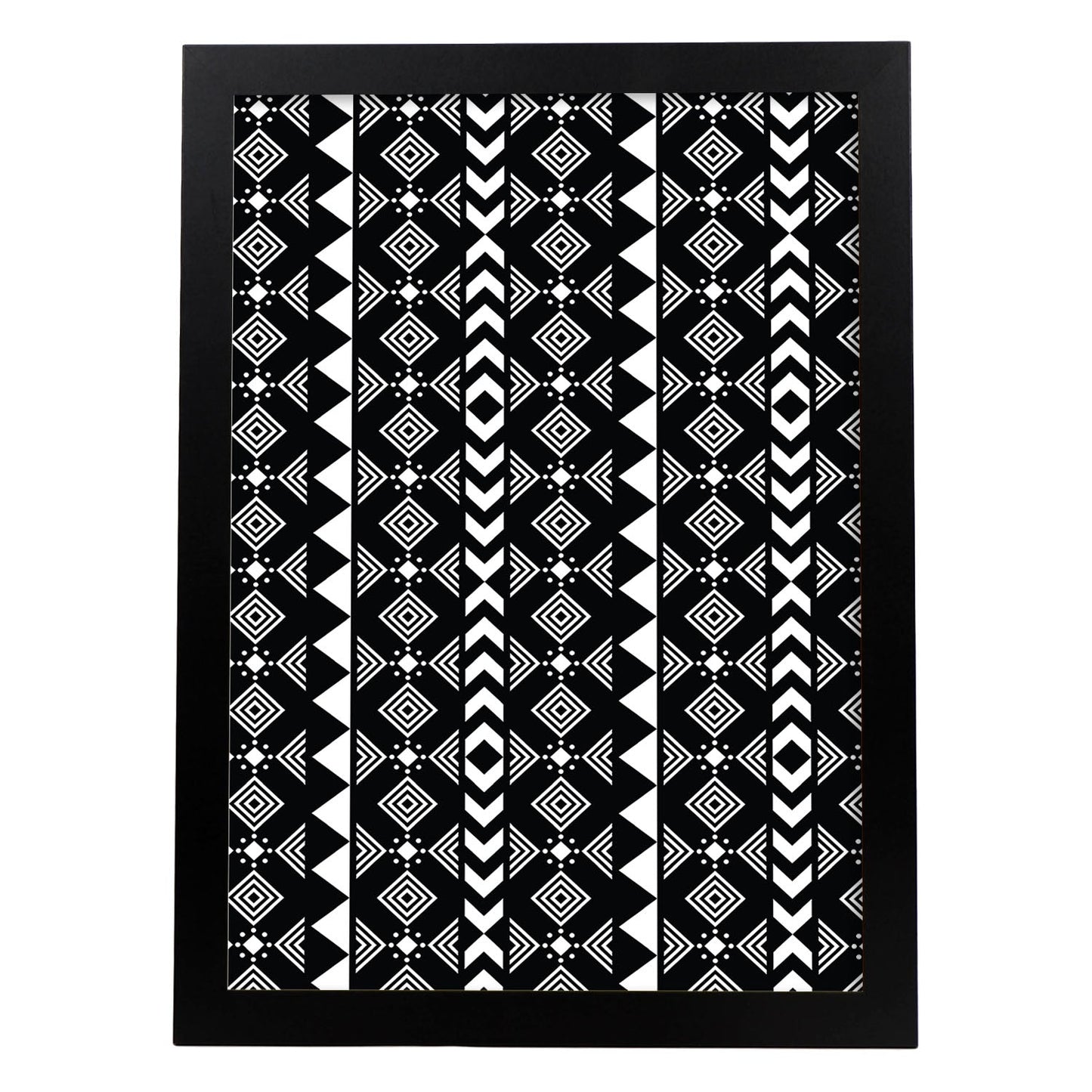 Poster con diseño estampado. Lámina Tribal, imágenes con patrones estampados.-Artwork-Nacnic-A4-Marco Negro-Nacnic Estudio SL