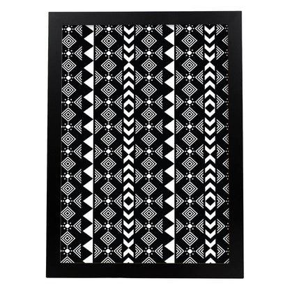 Poster con diseño estampado. Lámina Tribal, imágenes con patrones estampados.-Artwork-Nacnic-A4-Marco Negro-Nacnic Estudio SL