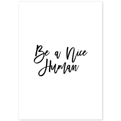 Poster con frase inspiracional. Lámina de decoración 'Buen humano' con frases motivadoras y llenas de energia.-Artwork-Nacnic-A4-Sin marco-Nacnic Estudio SL