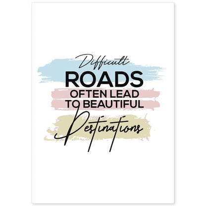 Poster con frase inspiracional. Lámina de decoración 'Caminos diferentes' con frases motivadoras y llenas de energia.-Artwork-Nacnic-A4-Sin marco-Nacnic Estudio SL