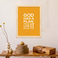 Poster con frase inspiracional. Lámina de decoración 'Dios tiene un plan' con frases motivadoras y llenas de energia.-Artwork-Nacnic-Nacnic Estudio SL