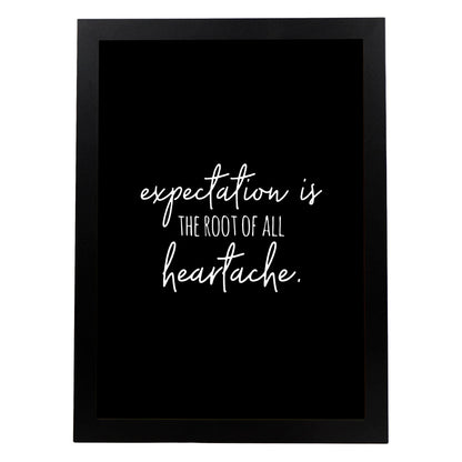 Poster con frase inspiracional. Lámina de decoración 'Expectacion' con frases motivadoras y llenas de energia.-Artwork-Nacnic-A4-Marco Negro-Nacnic Estudio SL
