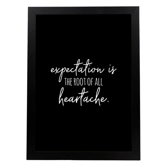 Poster con frase inspiracional. Lámina de decoración 'Expectacion' con frases motivadoras y llenas de energia.-Artwork-Nacnic-A4-Marco Negro-Nacnic Estudio SL