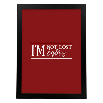 Poster con frase inspiracional. Lámina de decoración 'No estoy perdido' con frases motivadoras y llenas de energia.-Artwork-Nacnic-A4-Marco Negro-Nacnic Estudio SL