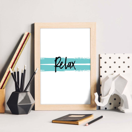 Poster con frase inspiracional. Lámina de decoración 'Relax' con frases motivadoras y llenas de energia.-Artwork-Nacnic-Nacnic Estudio SL