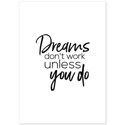 Poster con frase inspiracional. Lámina de decoración 'Sueños' con frases motivadoras y llenas de energia.-Artwork-Nacnic-A4-Sin marco-Nacnic Estudio SL