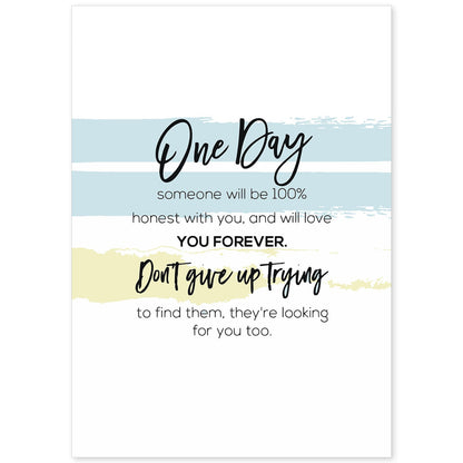 Poster con frase inspiracional. Lámina de decoración 'Un dia' con frases motivadoras y llenas de energia.-Artwork-Nacnic-A4-Sin marco-Nacnic Estudio SL
