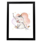 Poster con ilustración de Animal. Elefante con Hojas.-Artwork-Nacnic-A4-Marco Negro-Nacnic Estudio SL