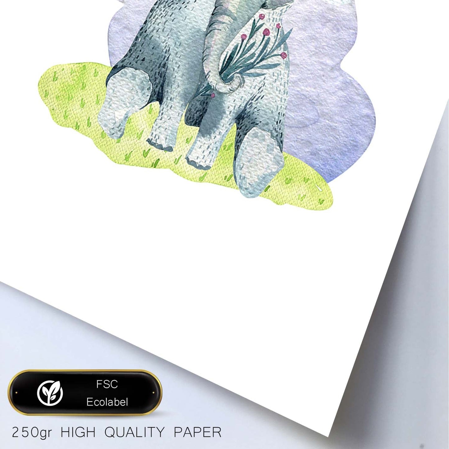 Poster con ilustración de Animal. Elefante Dormido.-Artwork-Nacnic-Nacnic Estudio SL