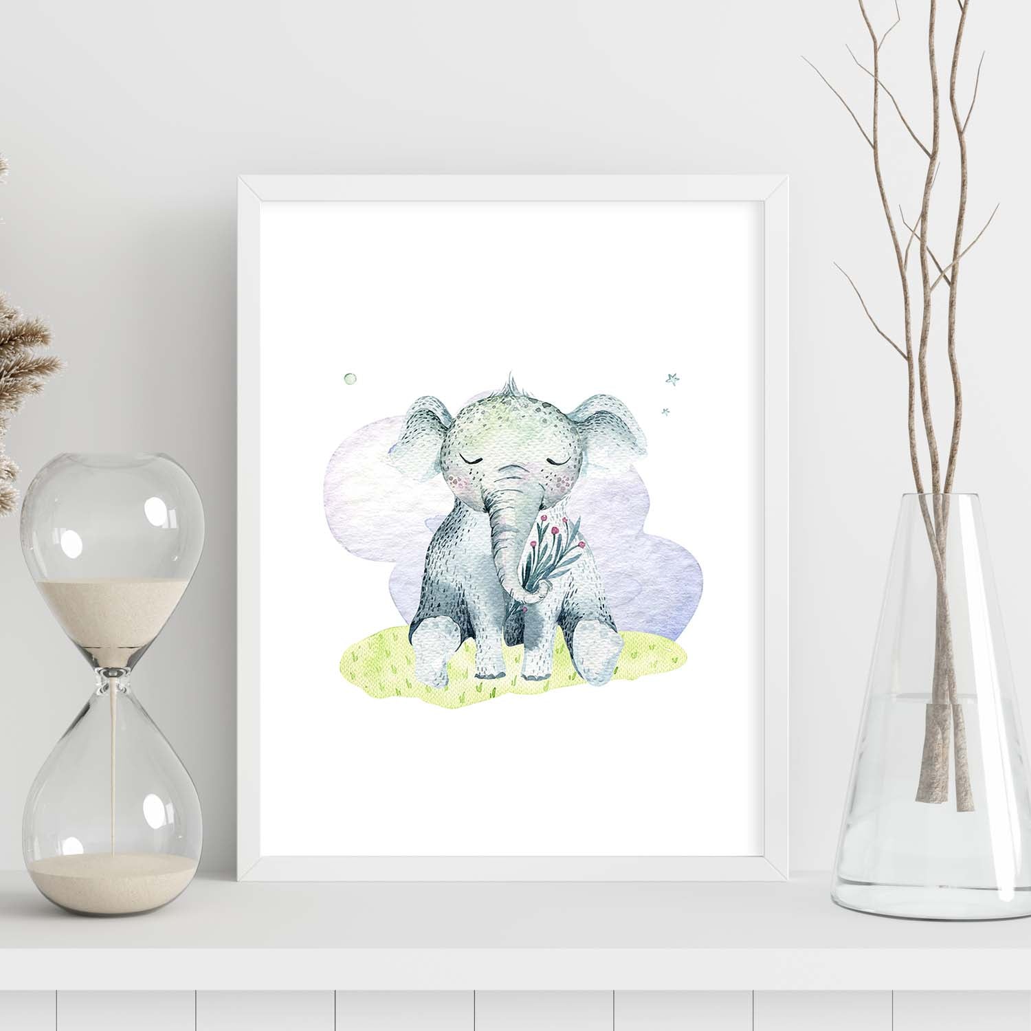 Poster con ilustración de Animal. Elefante Dormido.-Artwork-Nacnic-Nacnic Estudio SL