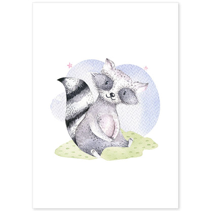 Poster con ilustración de Animal. Mofeta Feliz.-Artwork-Nacnic-A4-Sin marco-Nacnic Estudio SL