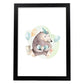 Poster con ilustración de Animal. Oso de cumpleaños.-Artwork-Nacnic-A4-Marco Negro-Nacnic Estudio SL
